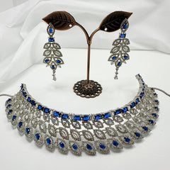 Isha Royal Oak Necklace Set (Blue)