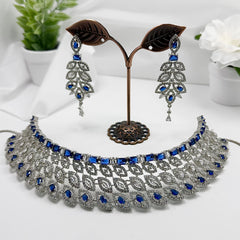 Isha Royal Oak Necklace Set (Blue)