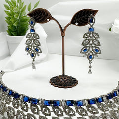 Isha Royal Oak Necklace Set (Blue)