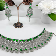 Isha Royal Oak Necklace Set (Green)