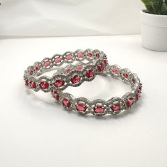 Cubic Zirconia Ruby Bangles