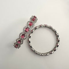 Cubic Zirconia Ruby Bangles