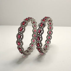 Cubic Zirconia Ruby Bangles