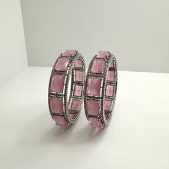 Pastel Pink Zircon Bangles