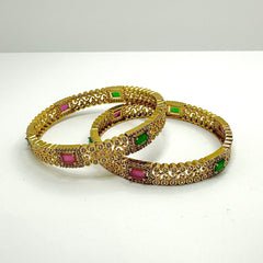 Timeless Gold Plated Zircon Bangles
