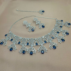 Royal Blue Swan Necklace