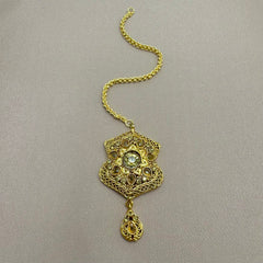 Nisa Kundan Yellow Crystal Tikka