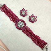 Maroon Choker Set