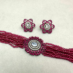 Maroon Choker Set