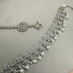 Petite Silver Kundan Choker Set