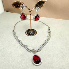 Sleek American Diamond Necklace Set