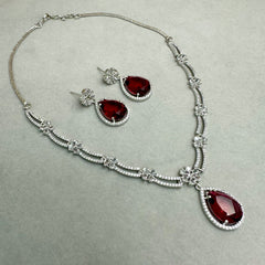 Sleek American Diamond Necklace Set