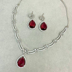 Sleek American Diamond Necklace Set