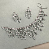 Squared Light Pink Necklace Set