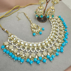 Blue Kundan Necklace Set
