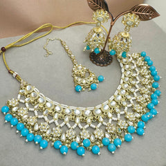 Blue Kundan Necklace Set