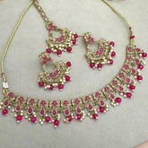 Pink Kundan Necklace Set