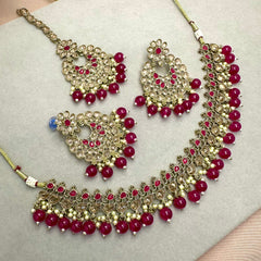 Kundan Red Necklace Set