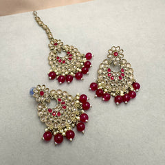 Kundan Red Necklace Set