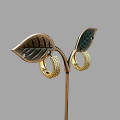 Hoop Gold Zircon Earrings