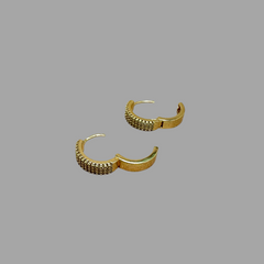 Hoop Gold Zircon Earrings