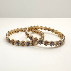 Rosey Zircon Gold Bangles