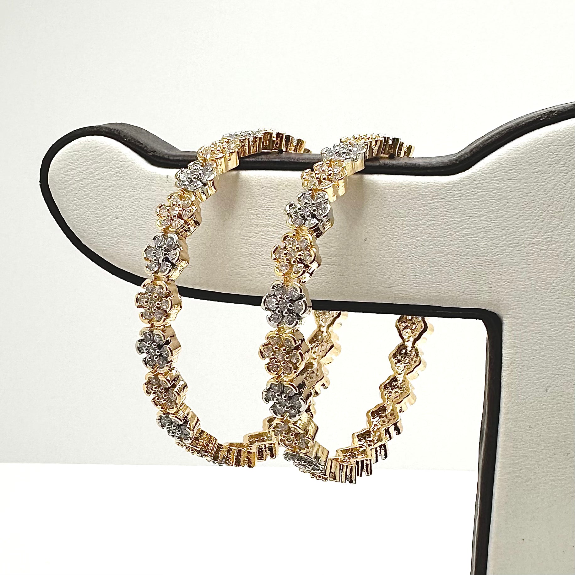 Rosey Zircon Gold Bangles