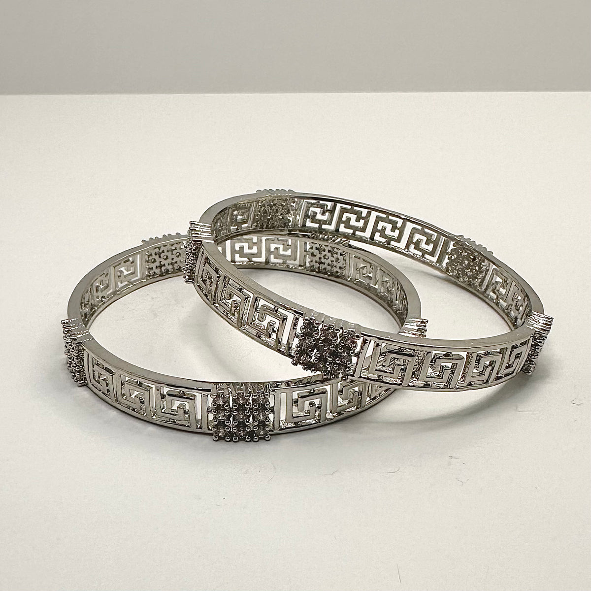 Sace Zircon Silver Bangles