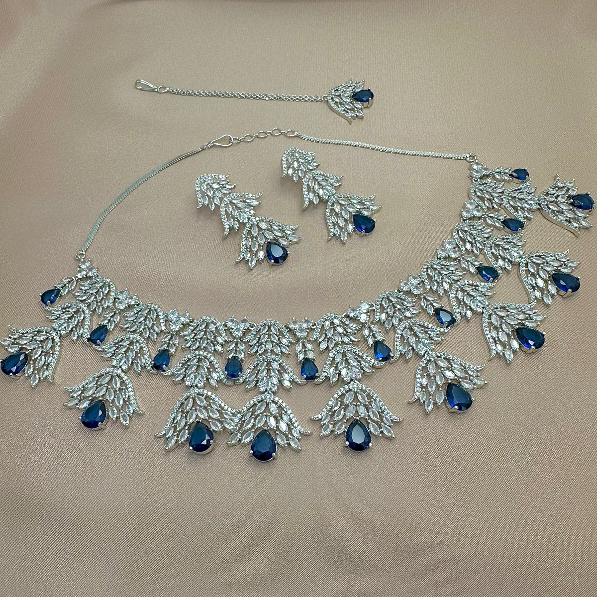 Royal Blue Swan Necklace