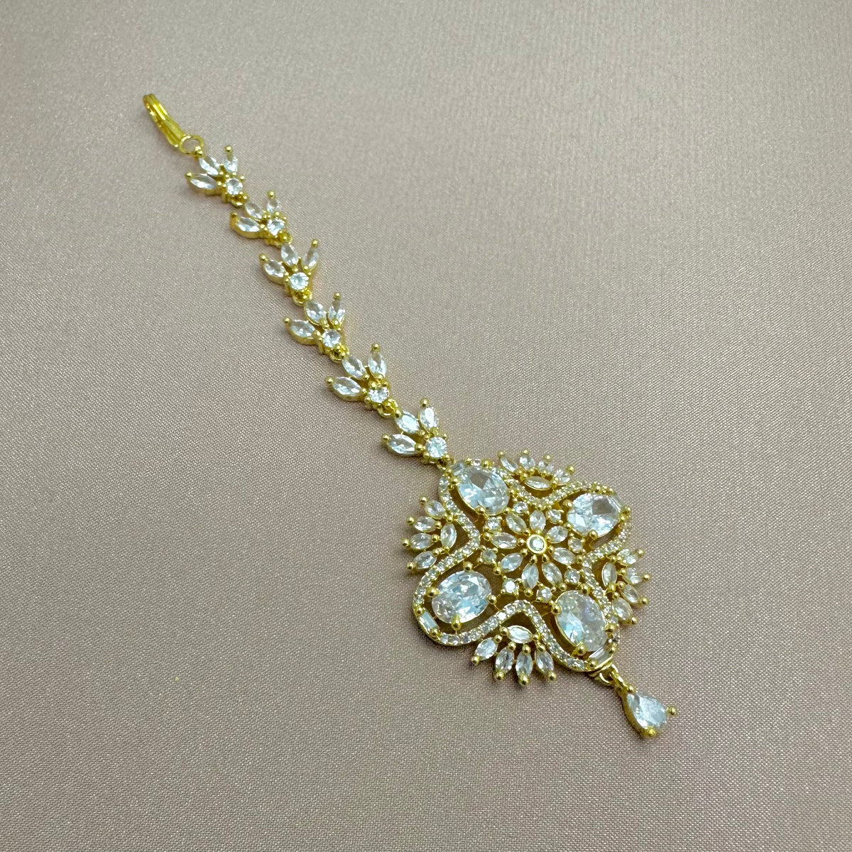 Ayla Gold Crystal Tikka