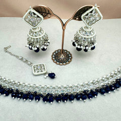 Amelia Dark Blue Choker Set