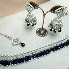 Amelia Dark Blue Choker Set