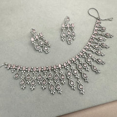 Squared Light Pink Necklace Set