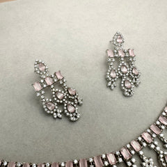 Squared Light Pink Necklace Set