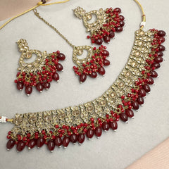 Red Kundan Necklace Set