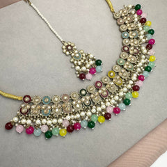 Multi Colour Kundan Necklace Set