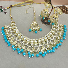 Blue Kundan Necklace Set