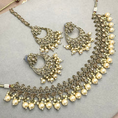 Kundan White Necklace Set