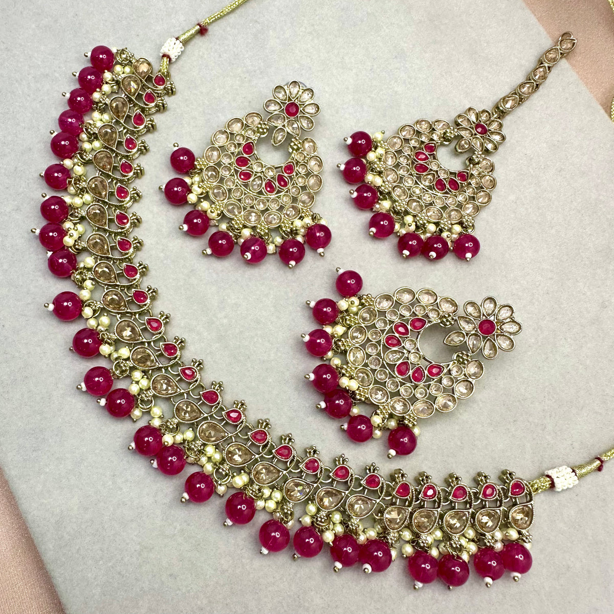 Kundan Red Necklace Set