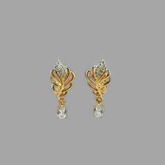 Rapunzel Gold Plated Leaf Earrings