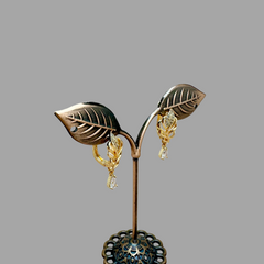 Rapunzel Gold Plated Leaf Earrings