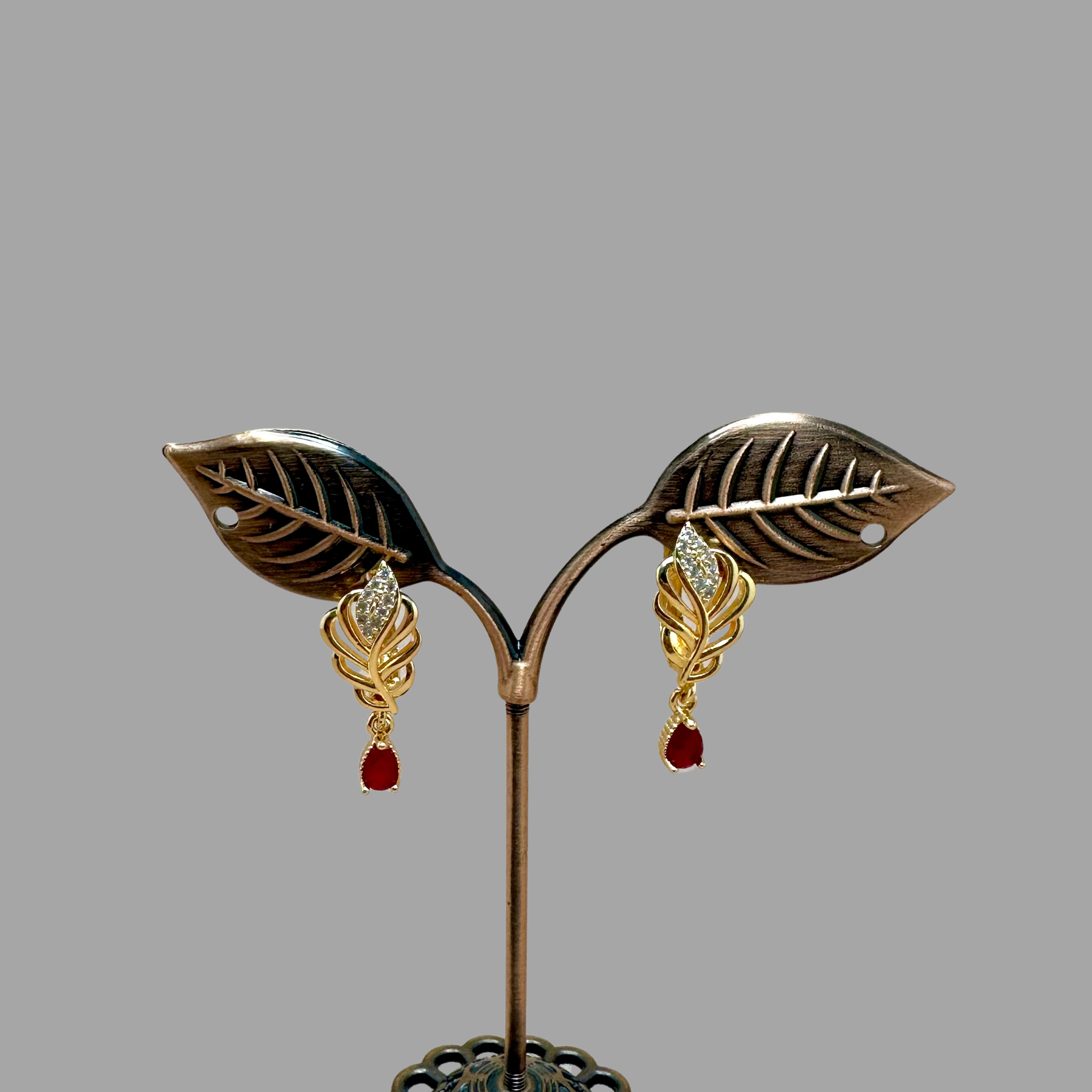 Rapunzel Gold Plated Leaf Earrings