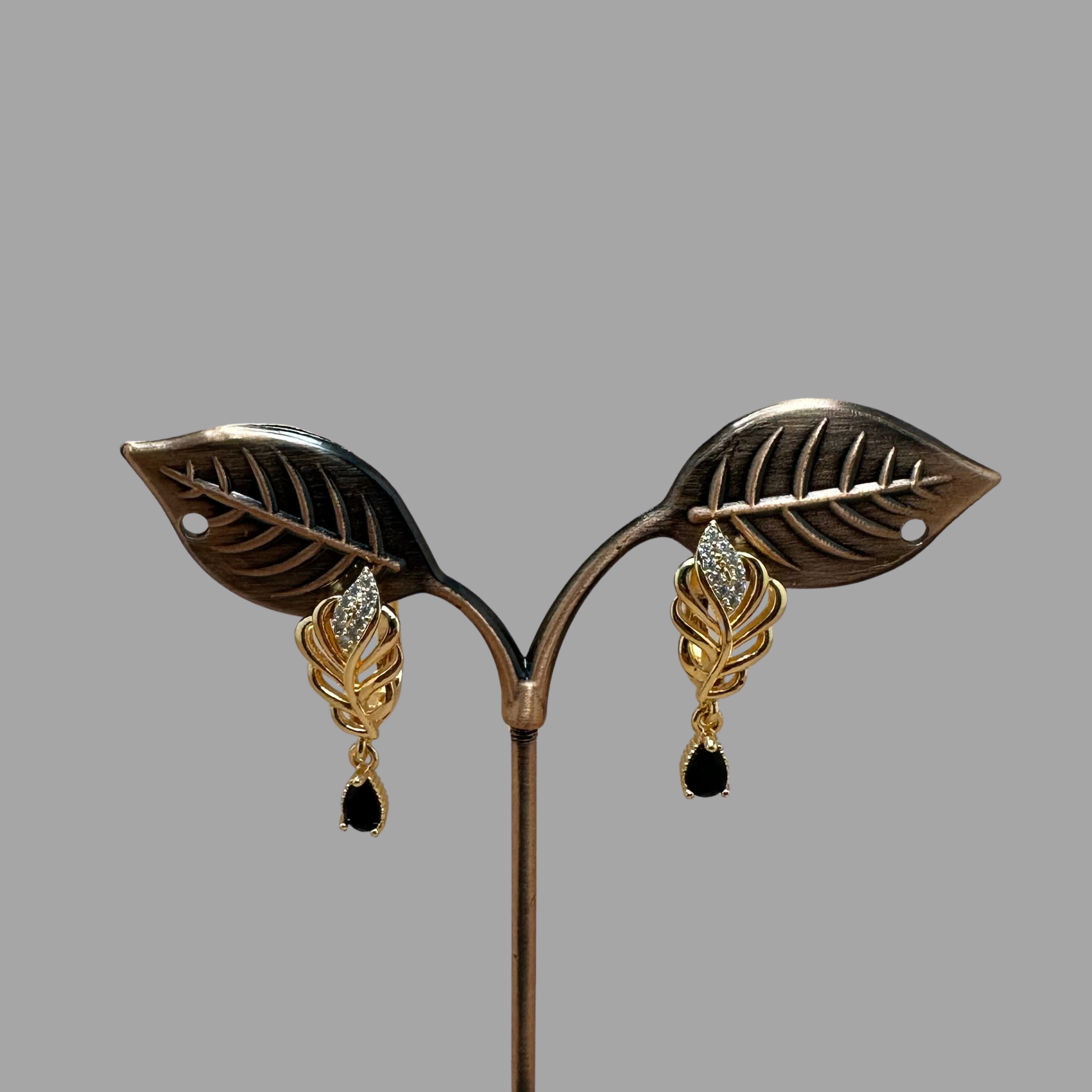 Rapunzel Gold Plated Leaf Earrings