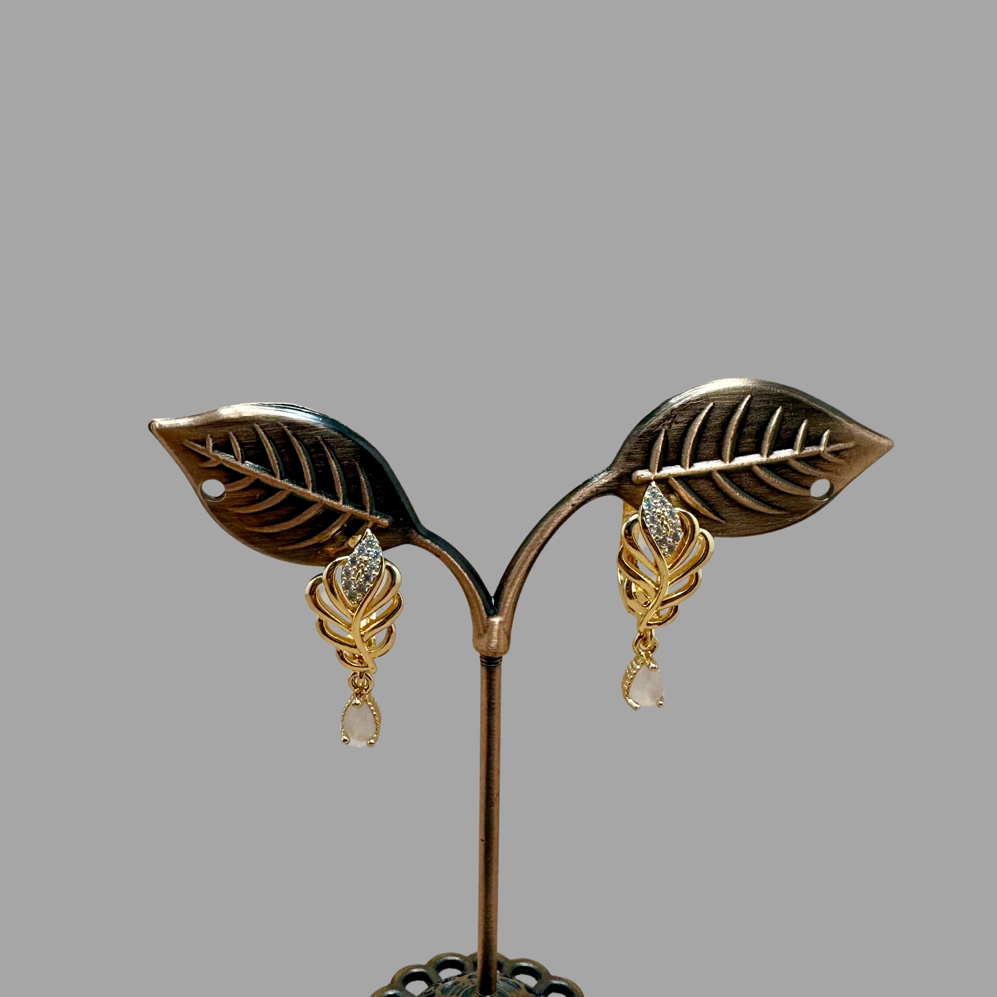 Rapunzel Gold Plated Leaf Earrings