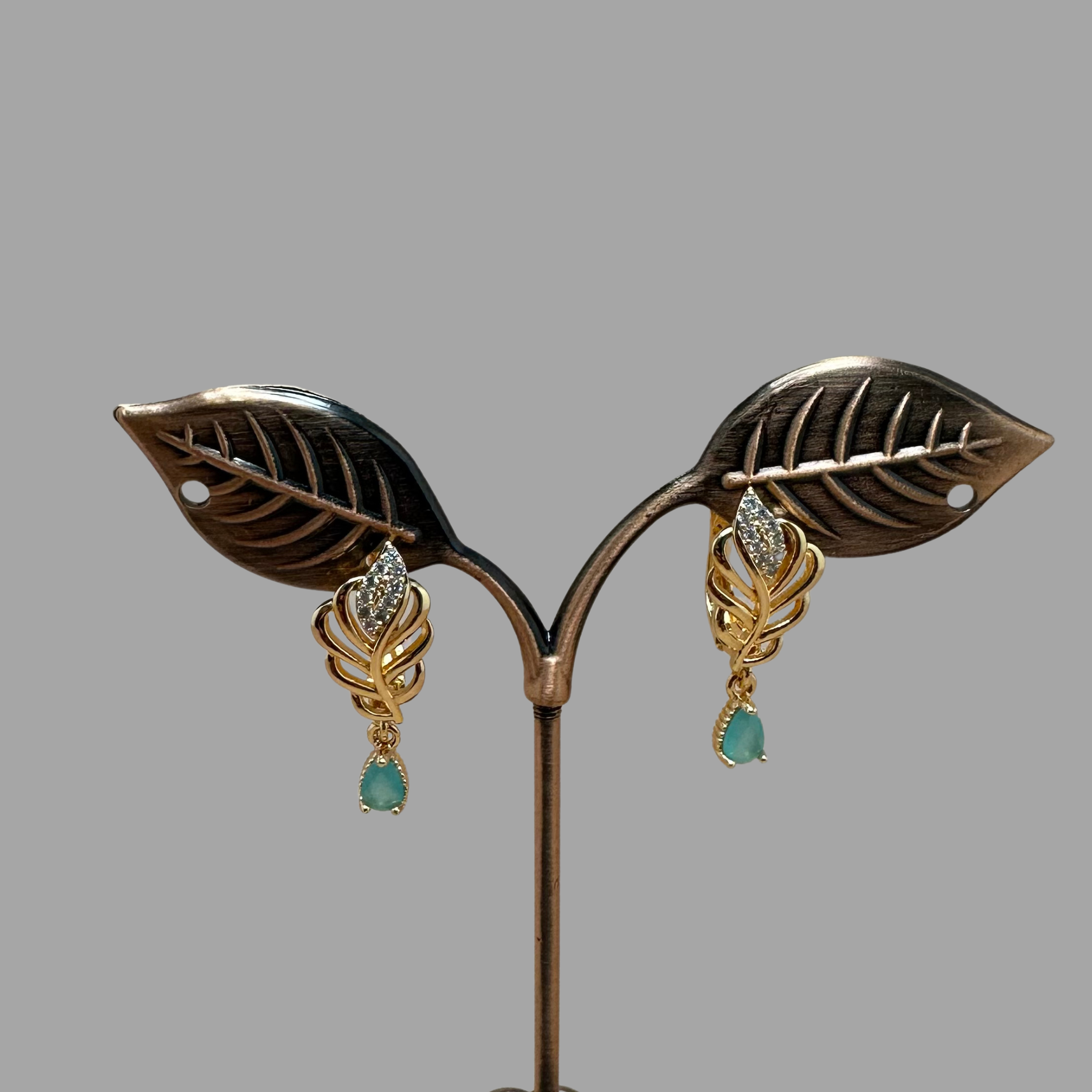 Rapunzel Gold Plated Leaf Earrings