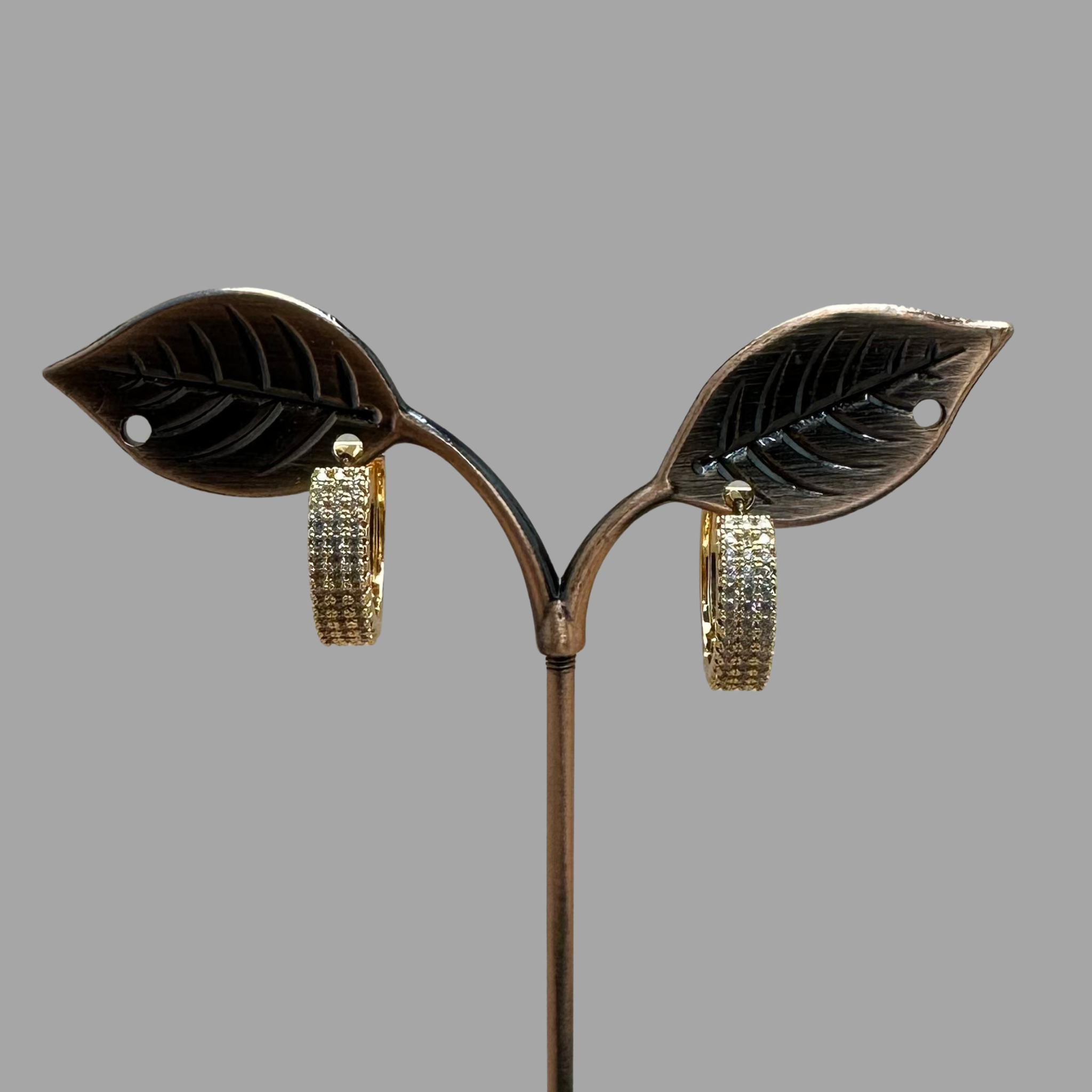 Hoop Gold Zircon Earrings